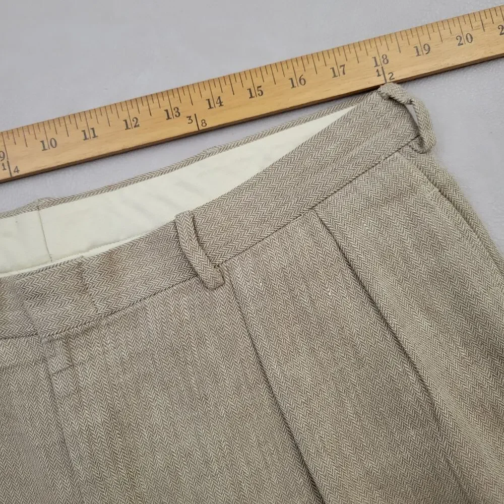 VINTAGE Polo Ralph Lauren Whipcord Trousers Size Cotton Cuffed Pants Size 36x30 - Picture 4 of 13